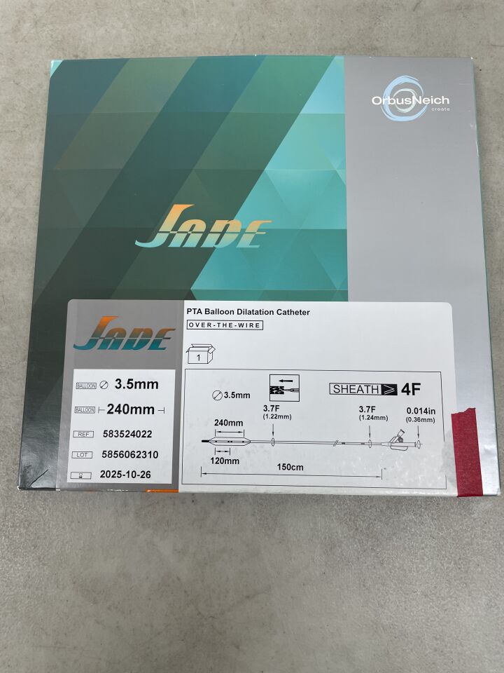 583524022 - ORBUSNEICH MEDICAL - JADE PTA Balloon Dilatation Catheter - .014" OTW - 3.5mm x 240mm x 150cm, (BX/1) - ( Expiry Date: 2025-10-26 )