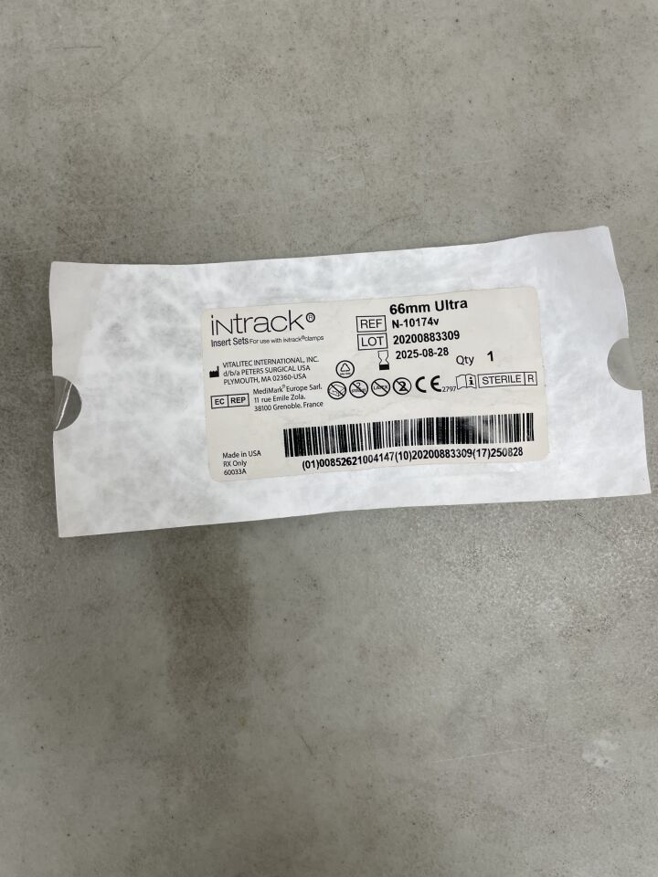 N-10174v - PETERS SURGICAL - Vitalitec Intrack Insert Sets, Ultra Traction, 66mm Length (Pair), (EA) - ( Expiry Date: 2025-08-28 )