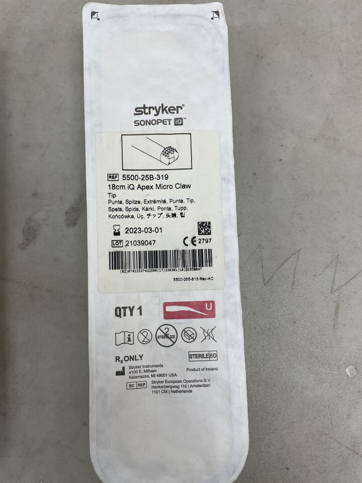 5500-25B-319 - STRYKER - Sonopet IQ 18cm Apex Micro Claw 7.2", (EA) - ( Expiry Date: 2023-03-01 )