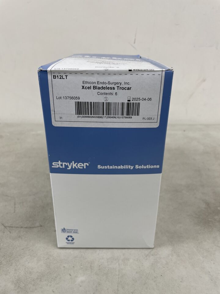 B12LTREP - STRYKER - ETHICON Endopath Xcel Stability Sleeve Bladeless Trocar, 12 dia. x 100 mm L Shaft, (BX/6) - ( Expiry Date: 2025-04-06 )