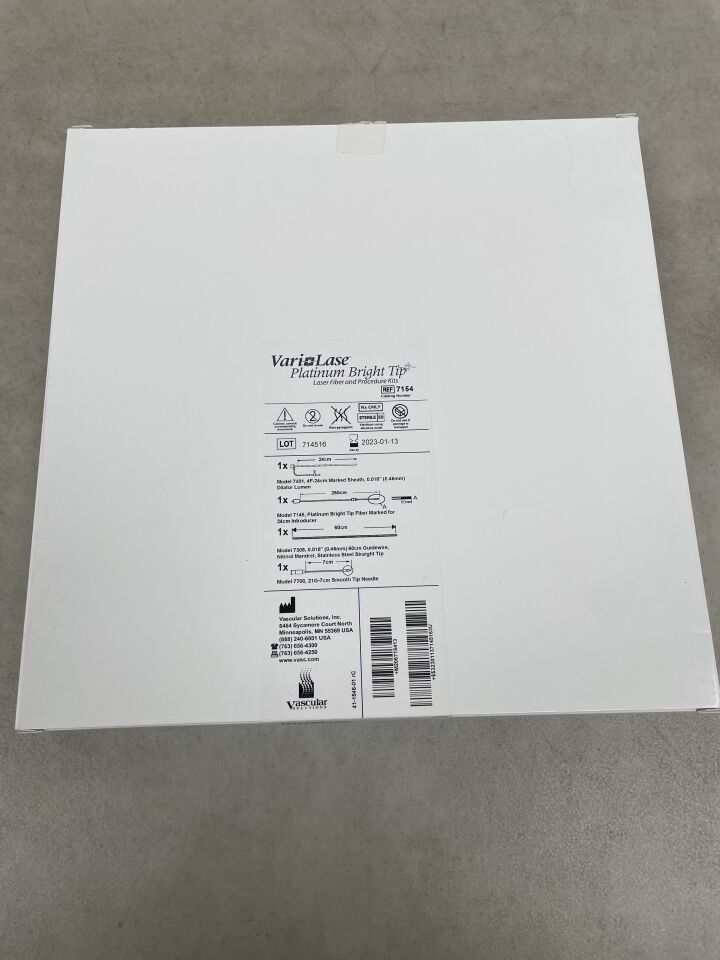 7154 - TELEFLEX - VariLase Platinum Bright Tip Laser Fiber and Procedure Kits, 24cm X 250cm X 60cm X 7cm, (BX/1) - ( Expiry Date: 2023-01-13 )