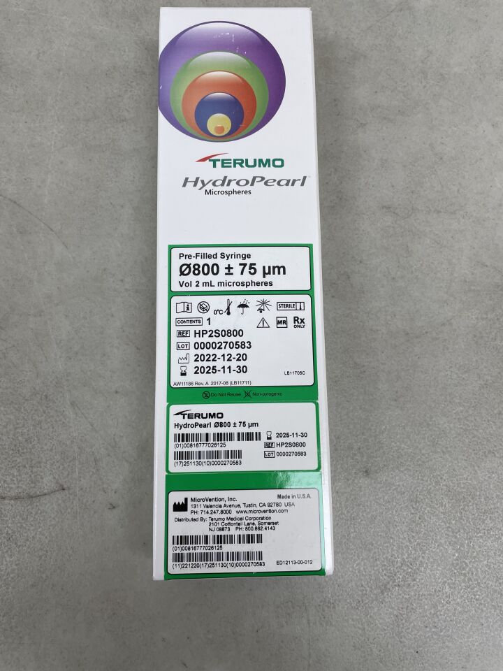 HP2S0800 - TERUMO - HydroPearl Microspheres 2ml, 800µm Green, (BX/1) - ( Expiry Date: 2025-11-30 )