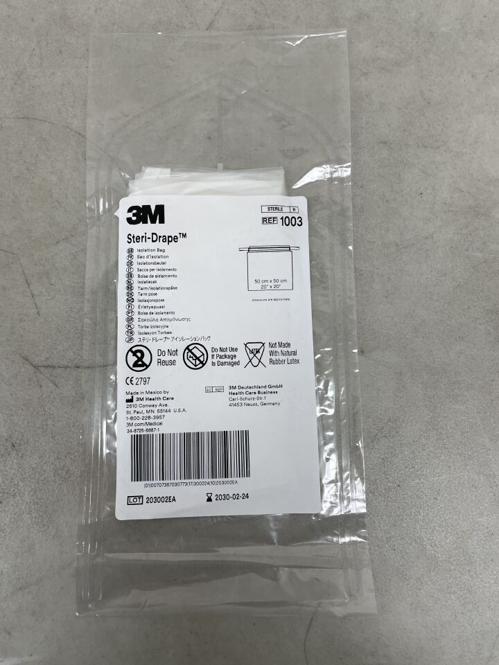 1003 - 3M - Steri-Drape Isolation Bag, 20" x 20", (EA) - ( Expiry Date: 2030-02-24 )