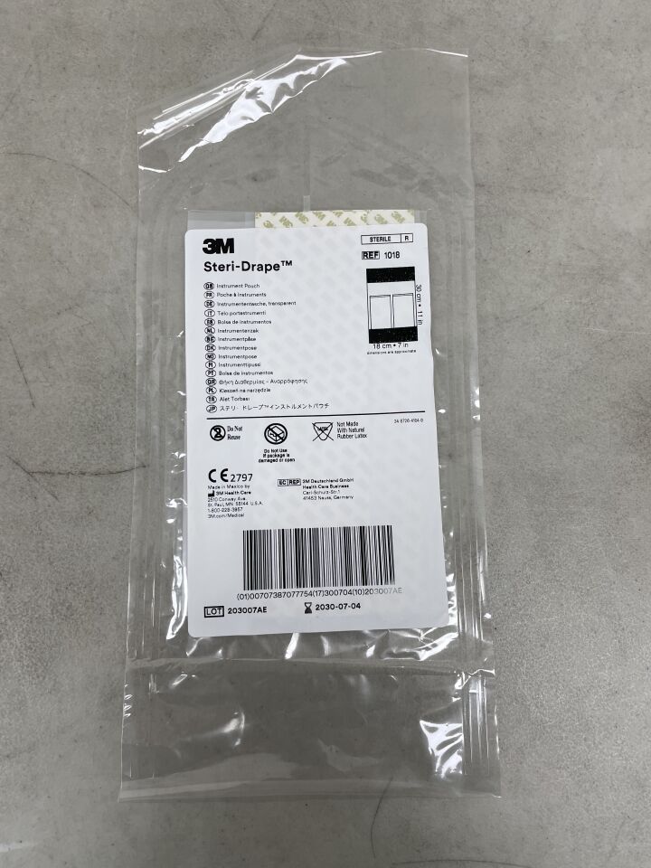 1018 - 3M - Steri-Drape Instrument Pouch 10" x 18", (EA) - ( Expiry Date: 2030-07-04 )