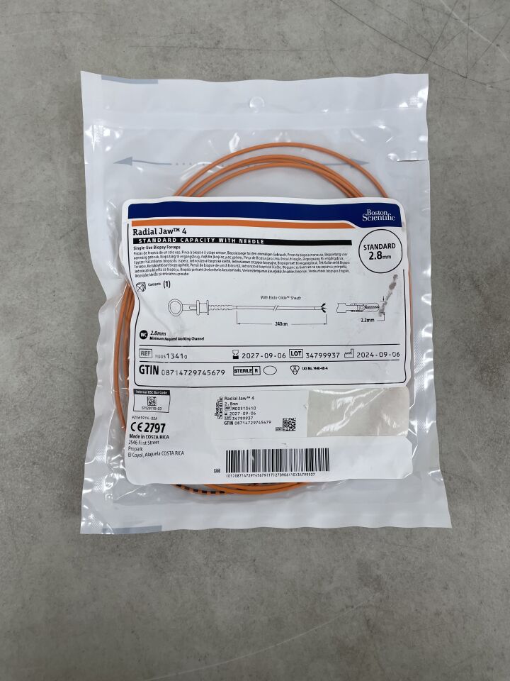 1341 - BOSTON SCIENTIFIC - Radial Jaw 4 Single-Use Biopsy Forceps - Standard Capacity with Needle - 2.8mm x 240cm , ( EA ) - ( Expiry Date : 2027-09-06 )
