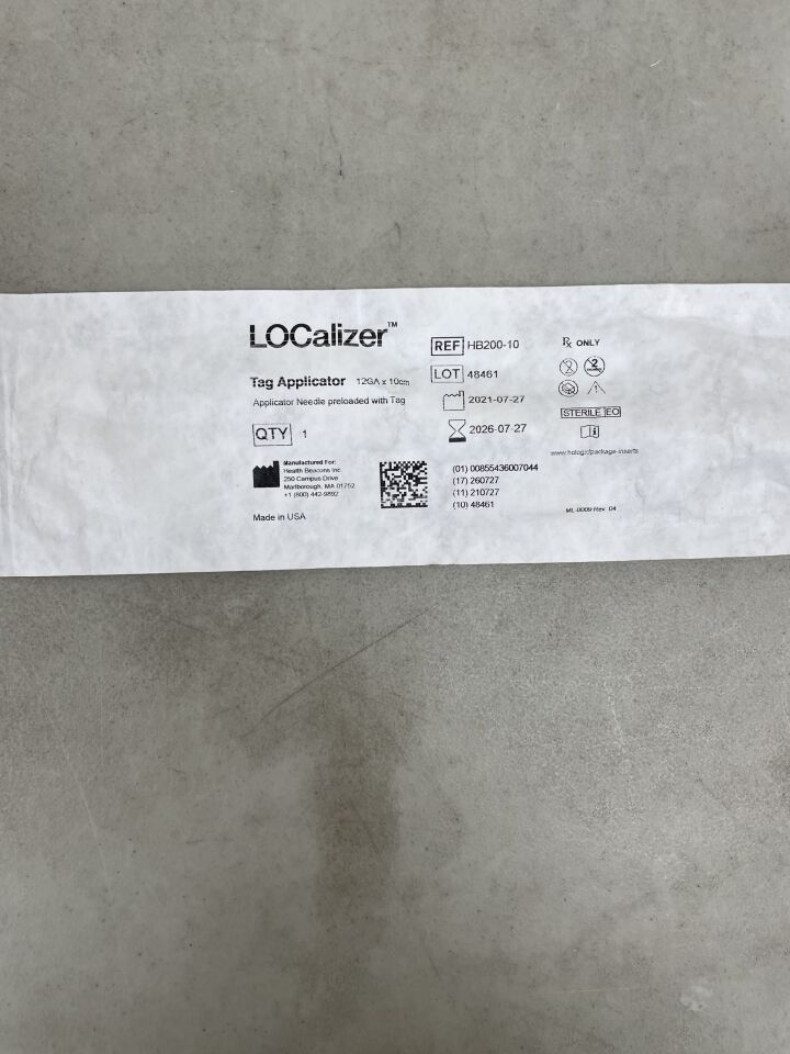 HB200-10 - HOLOGIC - LOCalizer Needle Applicator w/Preloaded RFID Tag, 12G x 10cm, (EA) - ( Expiry Date: 2026-07-27 )