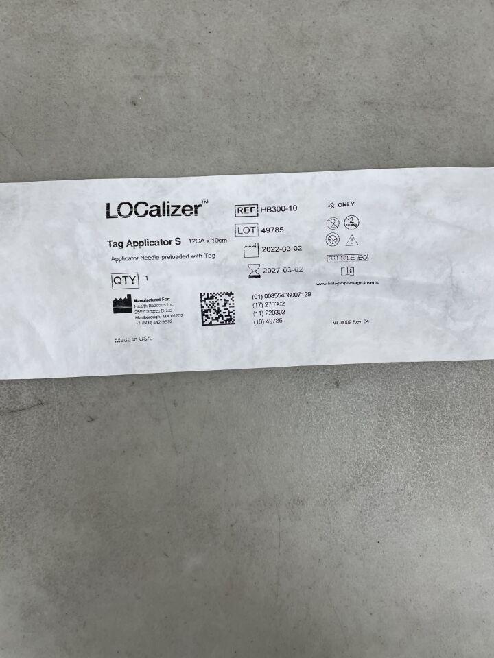 HB300-10 - HOLOGIC - LOCalizer TAG S Needle Applicator w/Preloaded RFID Tag, 12G x 10cm, (EA) - ( Expiry Date: 2027-03-02 )