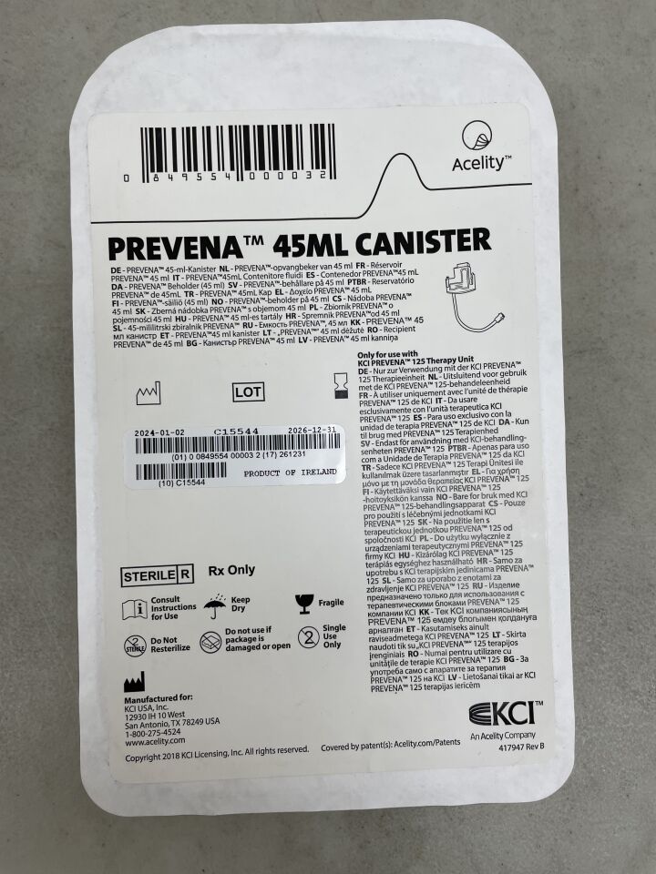 PRE1095 - KCI - Prevena Canister 45ml, (EA) - ( Expiry Date: 2026-12-31 )