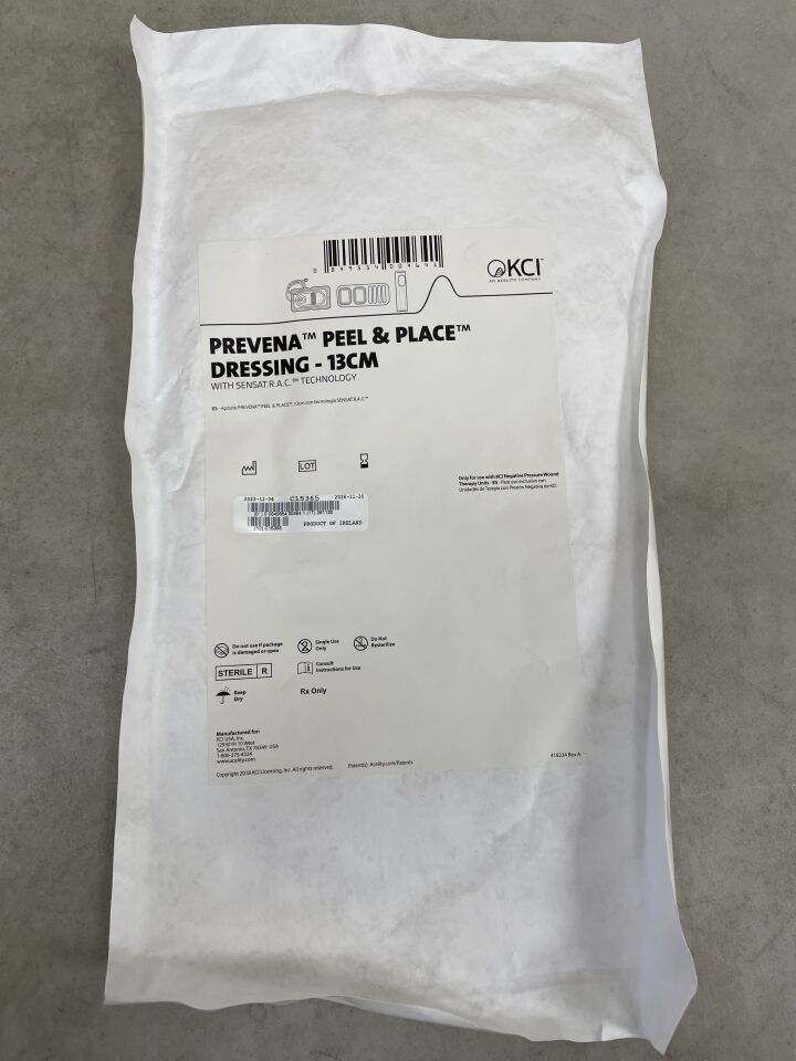 PRE1155US - KCI - Prevena Peel & Place Dressing, 13cm, (EA) - ( Expiry Date: 2026-11-30 )