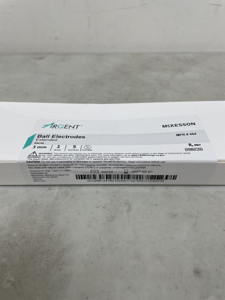 464 - MCKESSON MEDICAL - Argent LEEP/LLETZ Electrode Ball Tip, 3mm, (BX/5) - ( Expiry Date: 2027-02-01 )