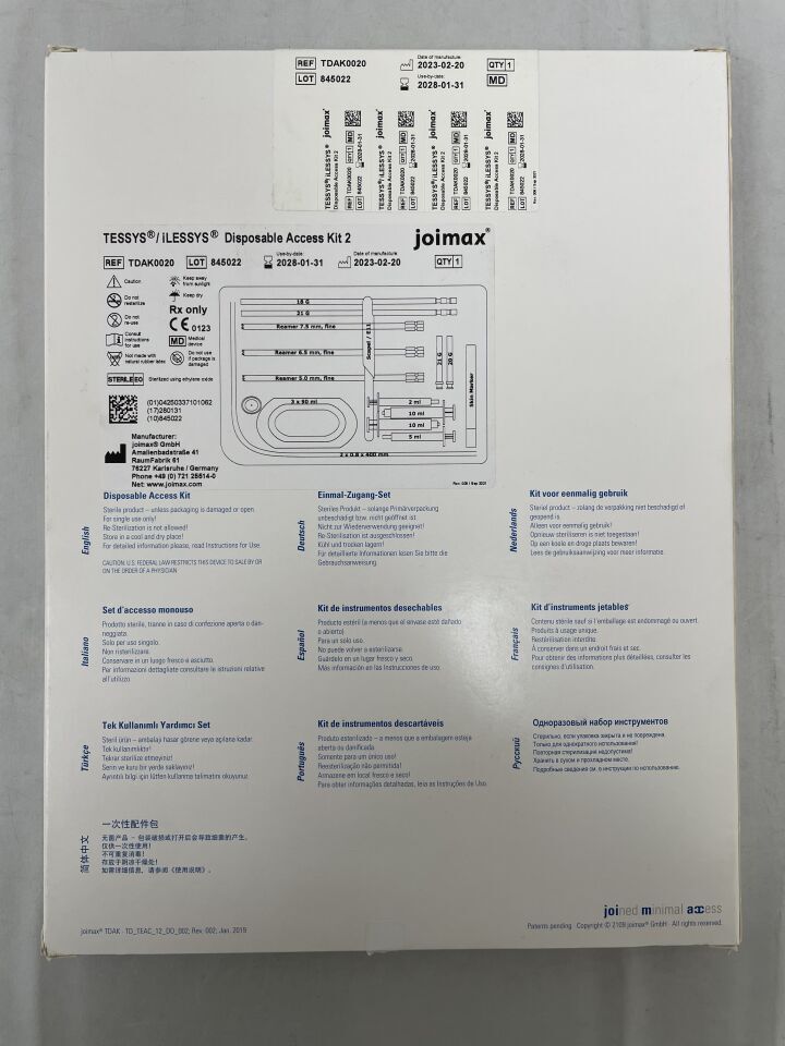 TDAK0020 - JOIMAX - TESSYS/iLESSYS Disposable Access Kit 2, () - ( Expiry Date: 2028-01-31 )