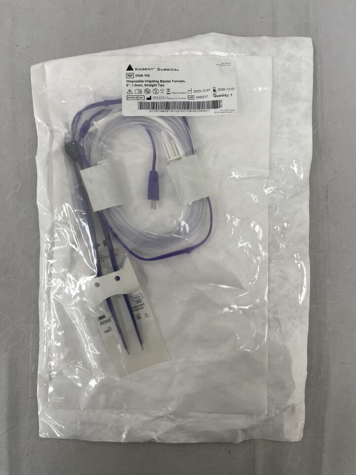 DNI8-10S - KATALYST SURGICAL - Kogent Disposable Dual Irrigating Bipolar Forceps 8.00", 1.0mm Tips, (EA) - ( Expiry Date: 2026-12-07 )
