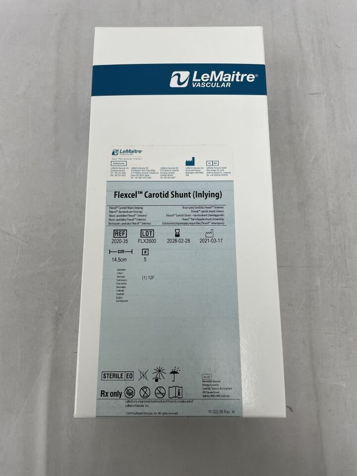 2020-35 - LEMAITRE VASCULAR - Flexcel Carotid Shunt (Inlying), 12F, (BX/5) - ( Expiry Date: 2028-02-28 )