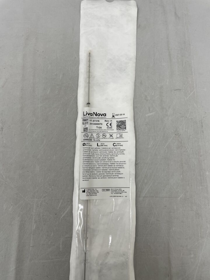 VT-57316 - LIVANOVA - Ventricular Vent Catheter 16F x 15", (EA) - ( Expiry Date: 2027-05-14 )