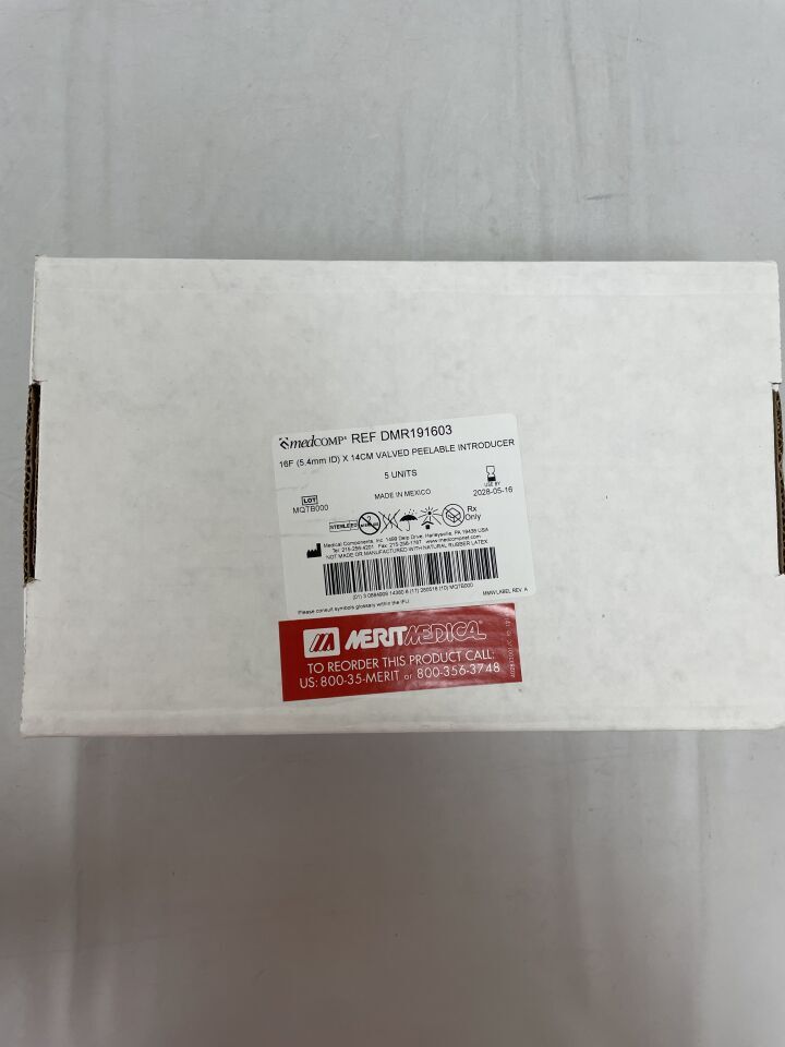 DMR191603 - MEDCOMP - Valved Peelable Introducer 16F x 14cm, (BX/5) - ( Expiry Date: 2028-05-16 )