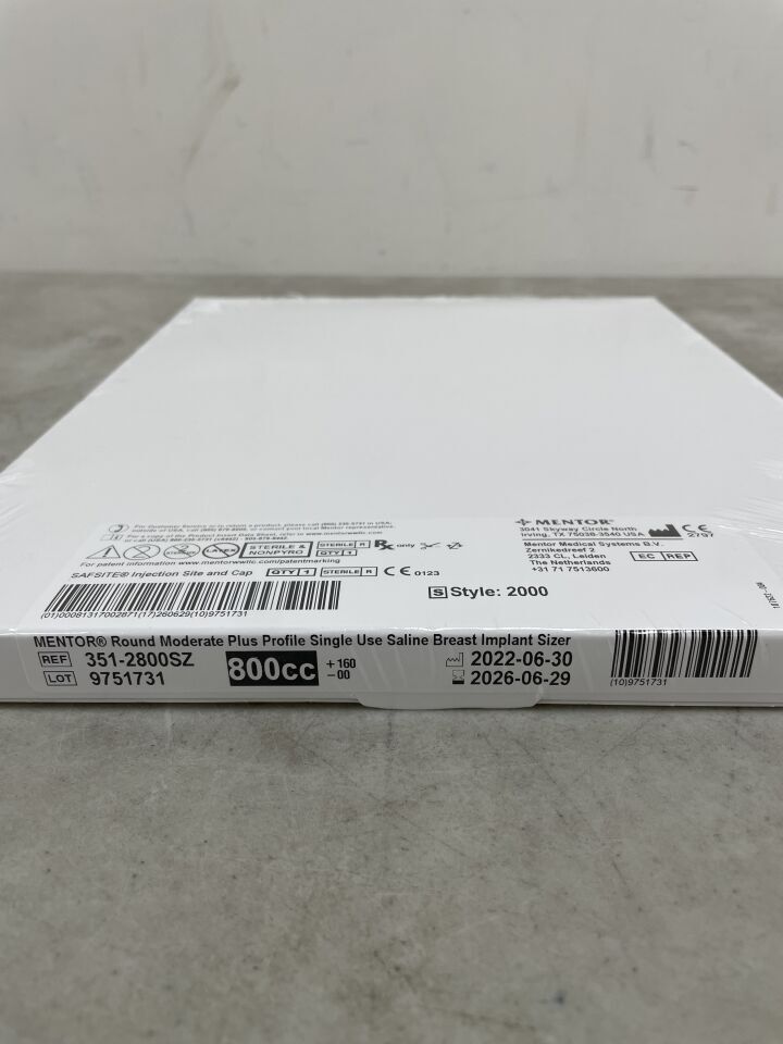 351-2800SZ - MENTOR - Round Moderate Plus Profile Saline Breast Implant Sizer, 800cc, (BX/1) - ( Expiry Date: 2026-06-29 )