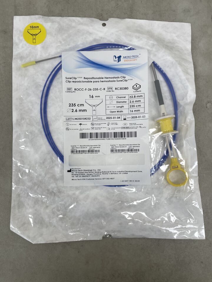 ROCC-F-26-235-C-R - MICRO-TECH - SureClip Plus Repositionable Hemostasis Device 16mm x 235cm, (EA) - ( Expiry Date: 2028-01-03 )