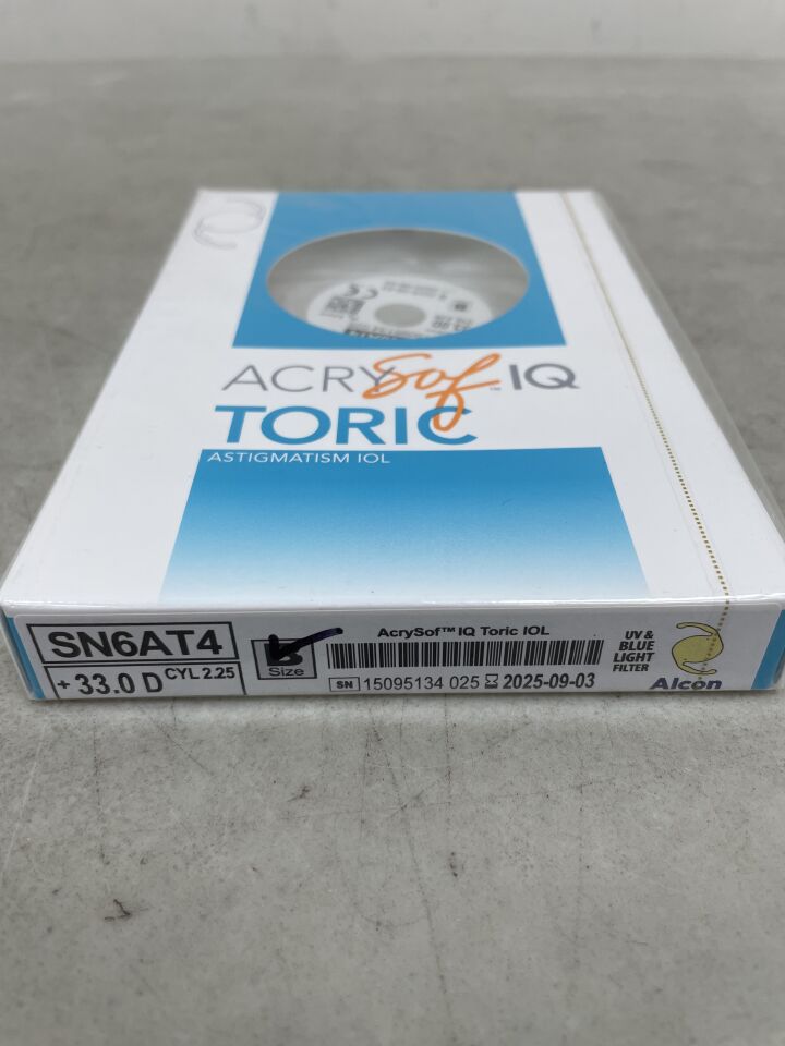 SN6AT4.330 - ALCON - AcrySof IQ Toric Astigmatism Intraocular Lens, 33.0D, (BX/1) - ( Expiry Date: 2025-09-03 )