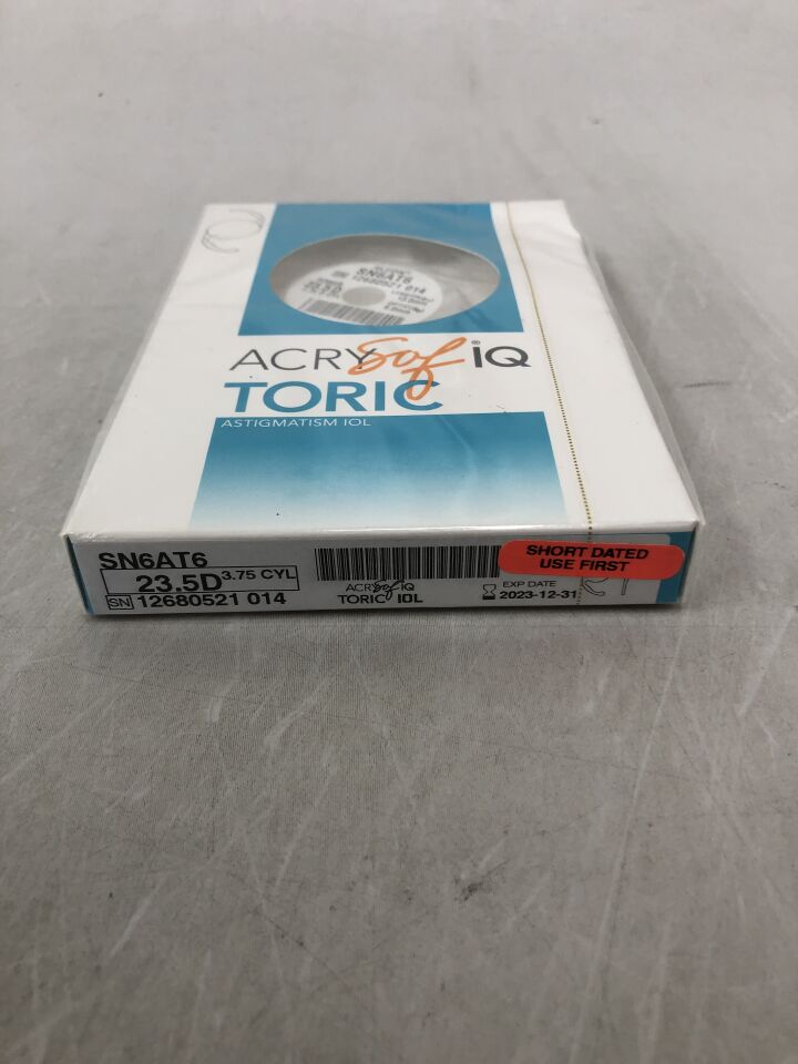 SN6AT6.235 - ALCON - AcrySof IQ Toric Astigmatism Intraocular Lens, 23.0D, (BX/1) - ( Expiry Date: 2025-10-04 )