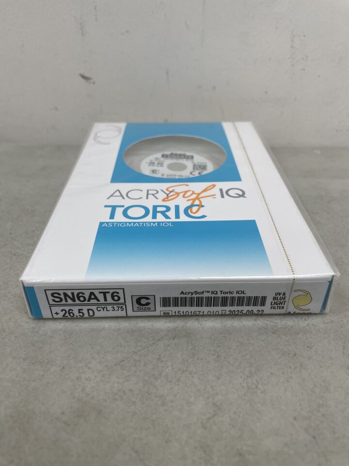 SN6AT6.265 - ALCON - AcrySof IQ Toric Astigmatism Intraocular Lens, 26.5D, (BX/1) - ( Expiry Date: 2025-09-22 )