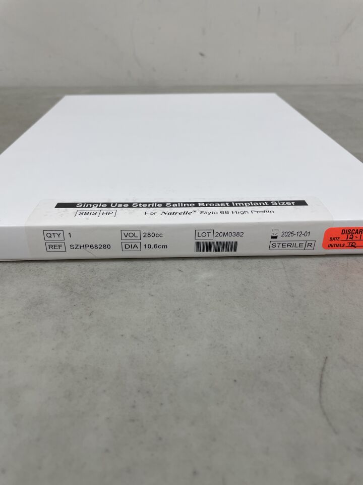 SZHP68280 - ALLERGAN - Natrelle Saline Breast Implant Sizer for Natrelle Style 68 High Profile, 280cc, (BX/1) - ( Expiry Date: 2025-12-01 )
