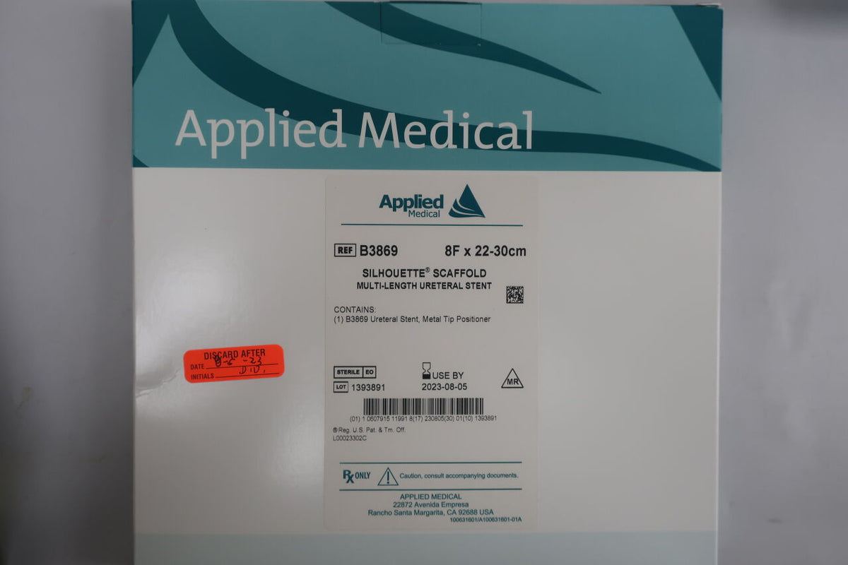 B3869 - APPLIED MEDICAL RESOURCES - silhouette scaffold multi-length ureteral stent, 8f x 22-30cm, (BX/1)