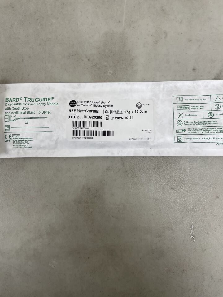 C1816B - BARD - TruGuide Disposable Coaxial Biopsy Needle, 17G x 13.8 cm, (EA) - ( Expiry Date: 2025-10-31 )
