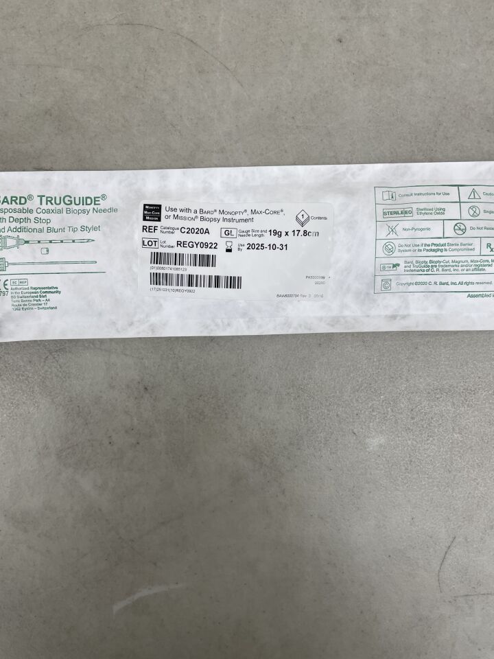 C2020A - BARD - TruGuide Coaxial Biopsy Needle 19G x 17.8cm, (EA) - ( Expiry Date: 2025-10-31 )