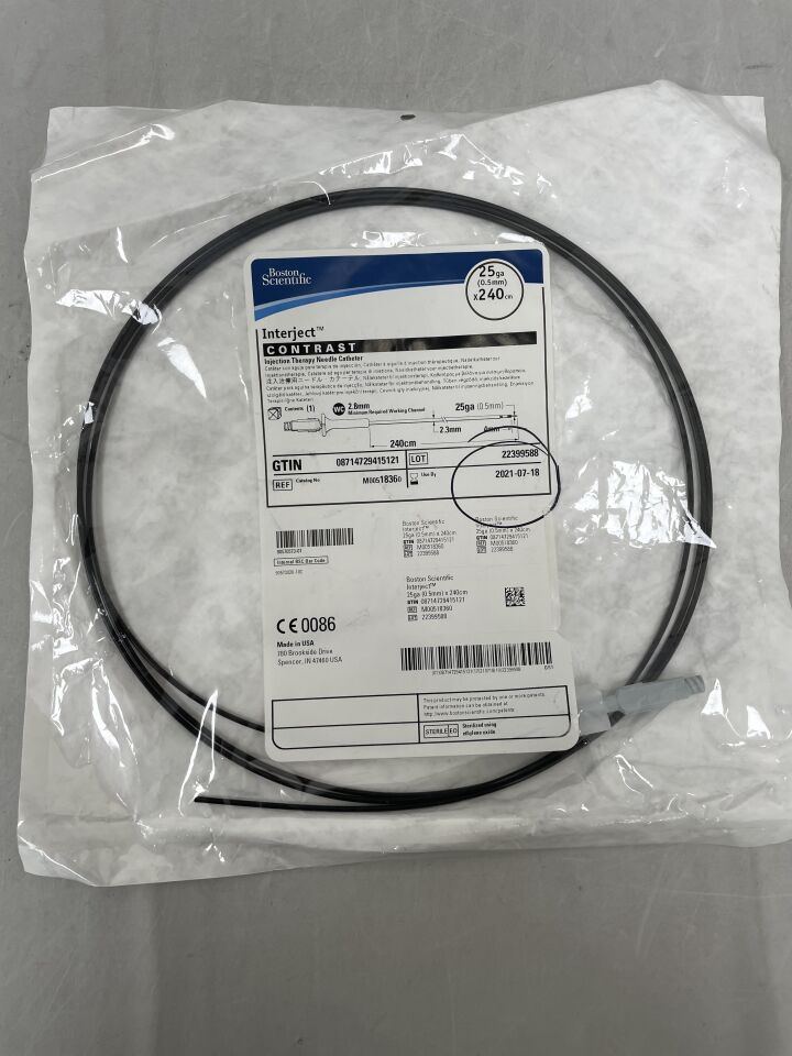1836 - BOSTON SCIENTIFIC - Interject Contrast Sheath Injection Therapy Needle Catheter, 240 cm Working Length, 25G Needle, (EA) - ( Expiry Date: 2025-02-21 )