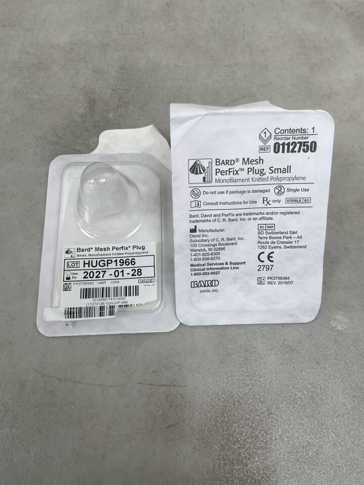 112750 - BARD - Mesh Perfix Plug: Small, 2.5cm x 3.4cm, (EA) - ( Expiry Date: 2027-01-28 )