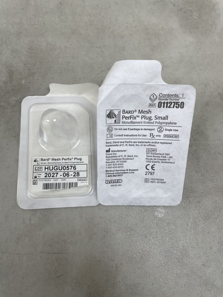112750 - BARD - Mesh Perfix Plug: Small, 2.5cm x 3.4cm, (EA) - ( Expiry Date: 2027-06-28 )