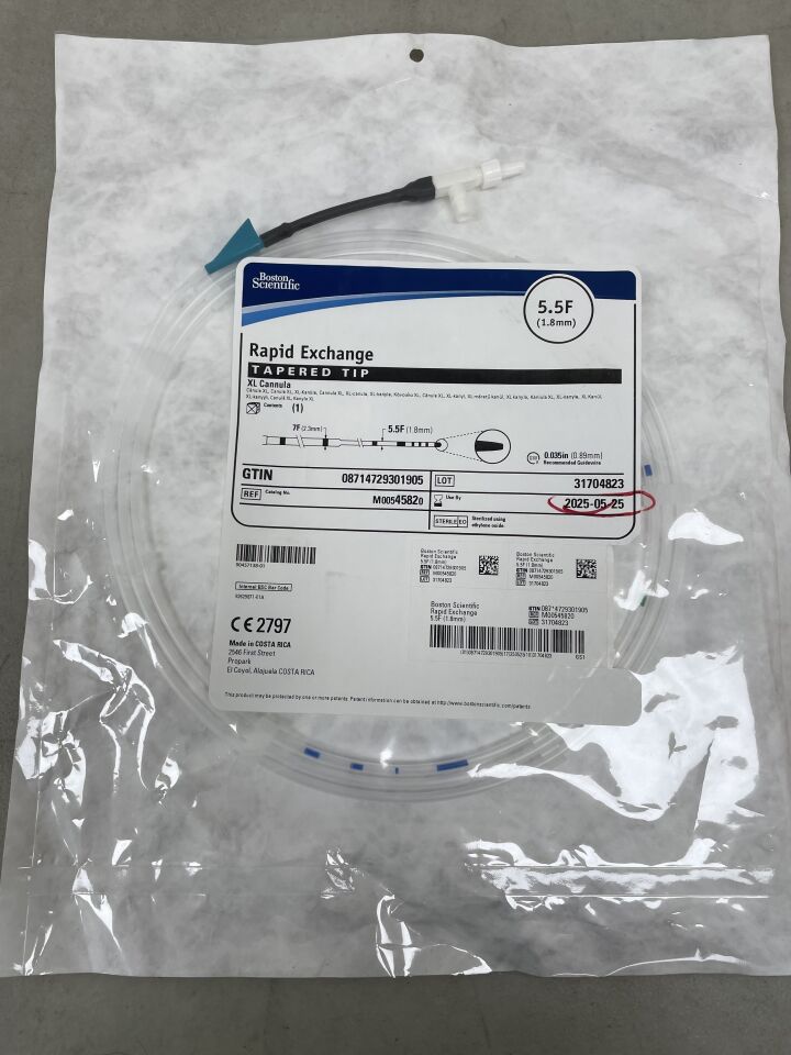 4582 - BOSTON SCIENTIFIC - Rapid Exchange XL Cannula - Tapered Tip - 5.5Fr, (EA) - ( Expiry Date: 2025-05-25 )