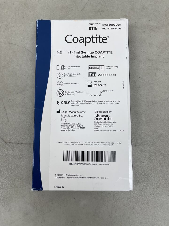 890300 - BOSTON SCIENTIFIC - Coaptite Injectable Implant, 1 mL, (BX/1) - ( Expiry Date: 2025-06-23 )