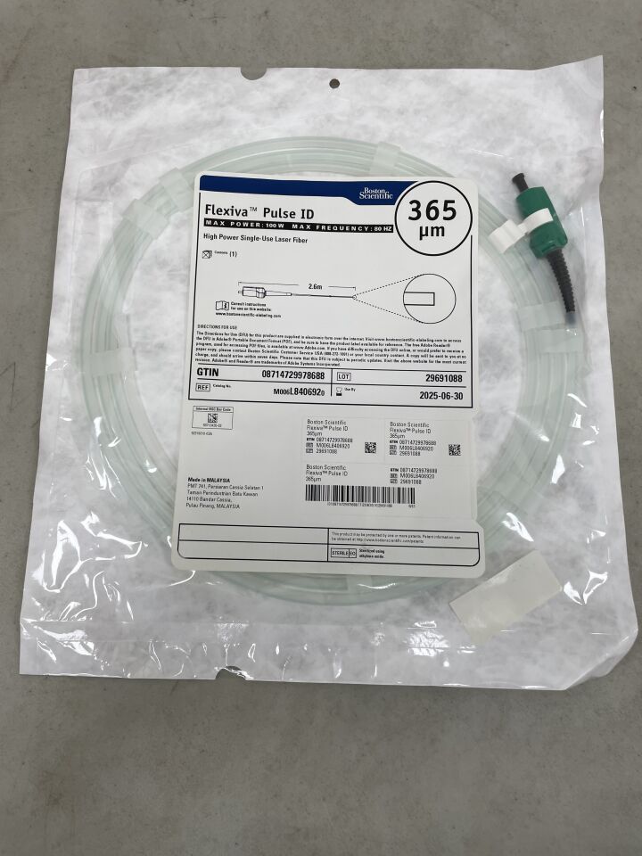 L840692 - BOSTON SCIENTIFIC - Flexiva Pulse ID High Power Single-Use Laser Fiber - 100W x 80HZ - 2.6m x 365µm, (EA) - ( Expiry Date: 2025-11-24 )