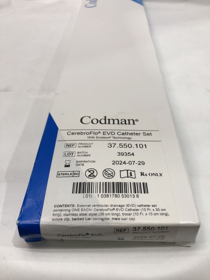 37.550.501 - CODMAN - cerebroflo evd catheter set, (BX/1) - ( Expiry Date: 2025-09-07 )
