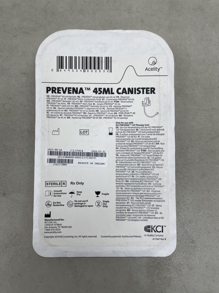 PRE1095 - KCI - Prevena Canister 45ml, (EA) - ( Expiry Date: 2026-07-31 )