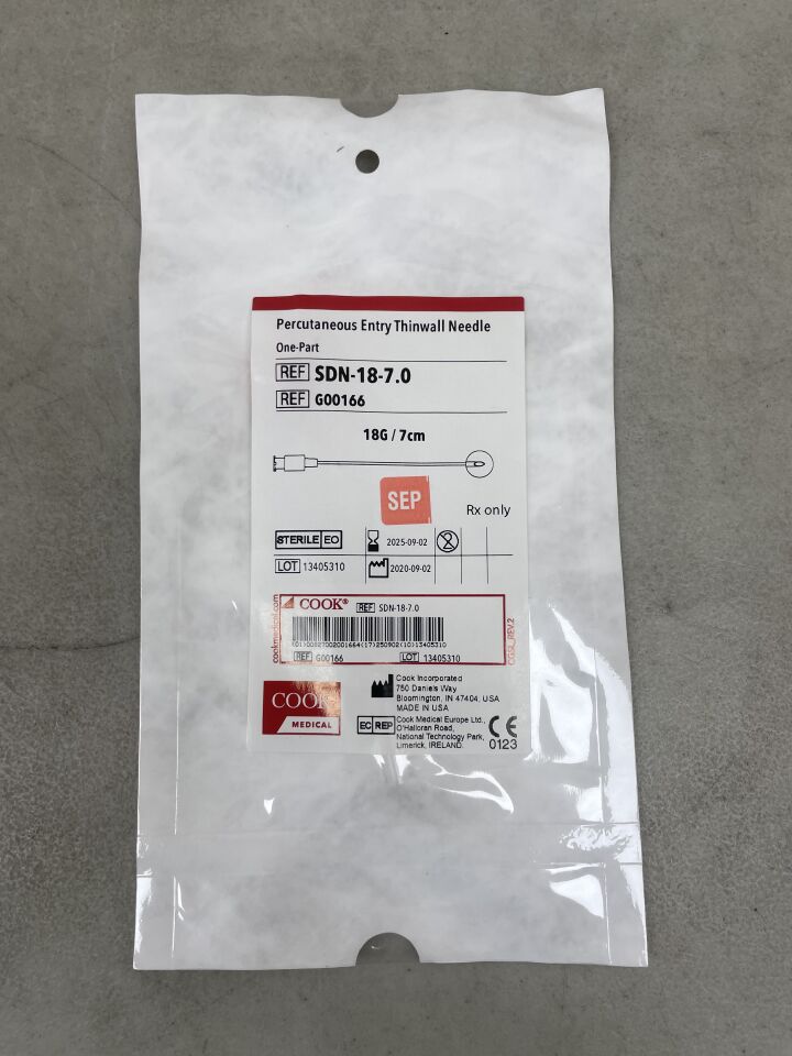 G00166 - COOK - One-Part Percutaneous Entry Needle, 18G, 7 cm Length, (EA) - ( Expiry Date: 2025-09-02 )