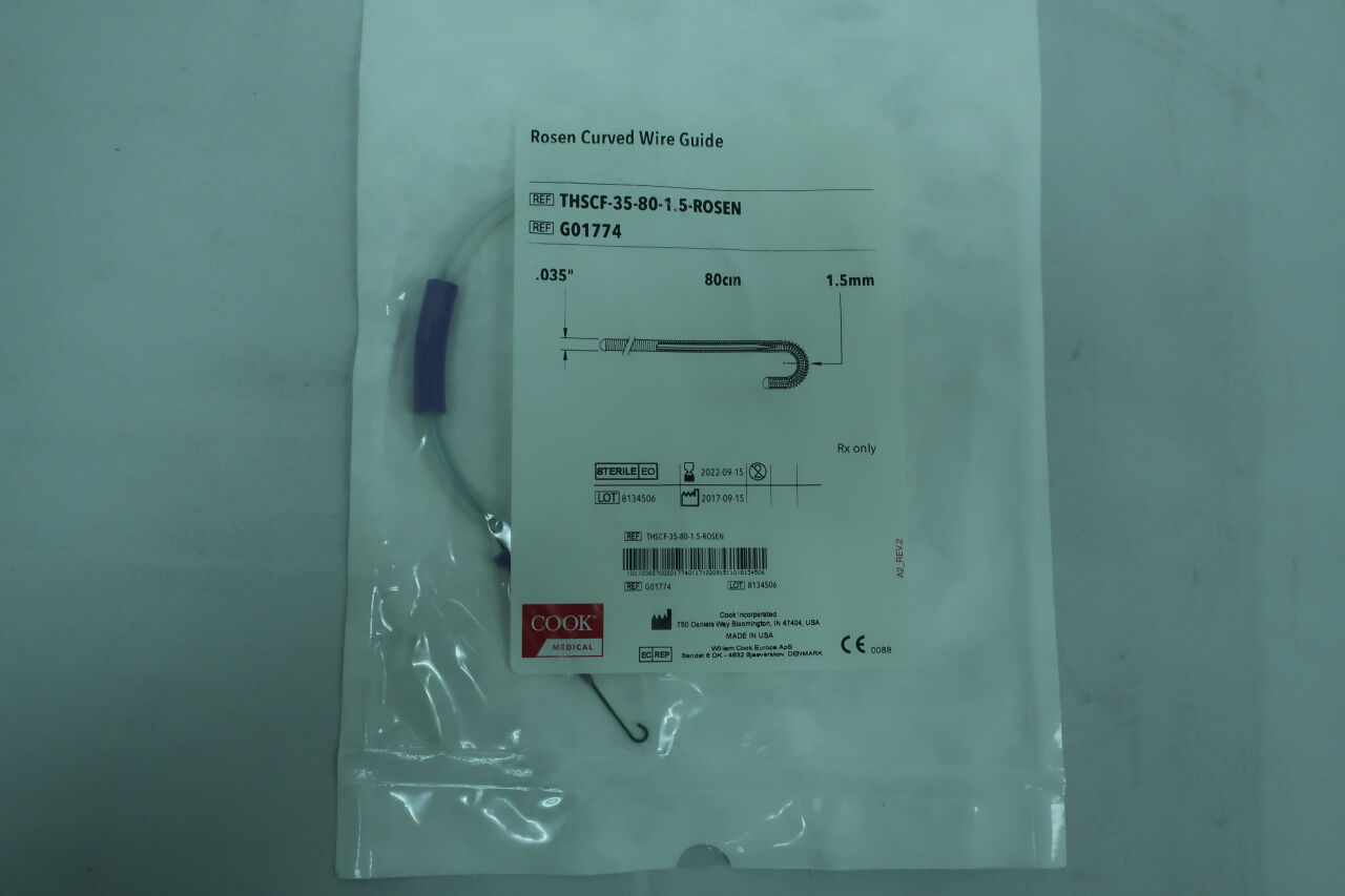 G01774 - COOK - Rosen Curved Wire Guide - THSCF-35-80-1.5-ROSEN - .035" x 80cm x 1.5mm, (EA) - ( Expiry Date: 2025-09-08 )