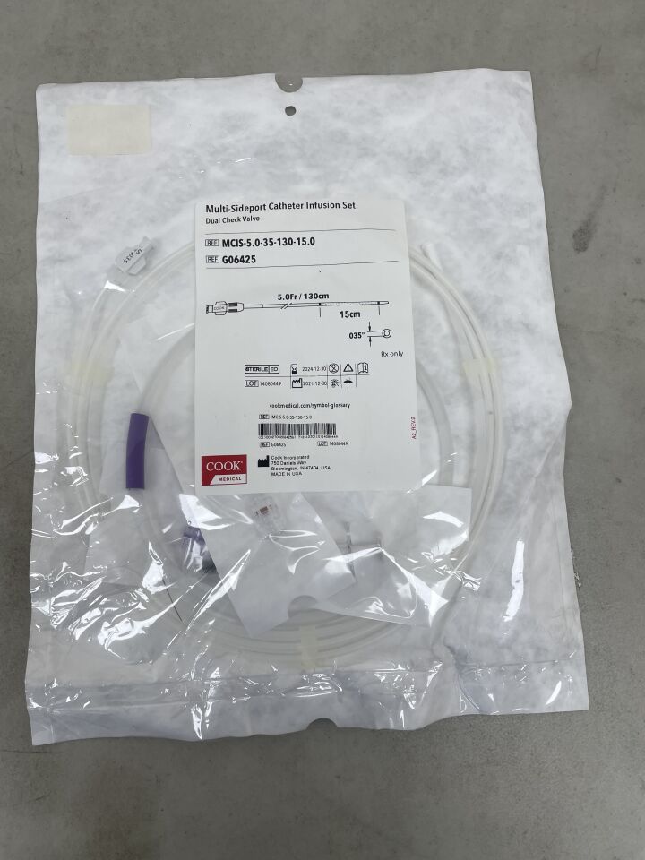 G06425 - COOK - Multi-Sideport Catheter Infusion Set 5F x 130cm, 7cm, (EA) - ( Expiry Date: 2024-12-30 )