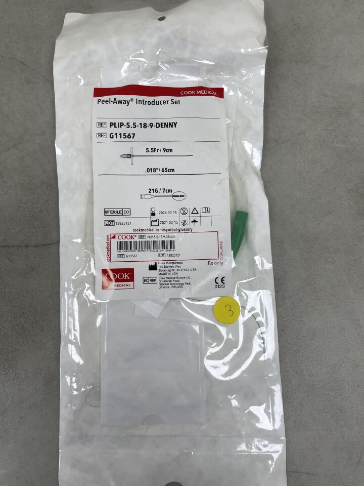 G11567 - COOK - Peel-Away Introducer Set, 5.5Fr, 0.018in, 21G, (EA) - ( Expiry Date: 2024-03-15 )