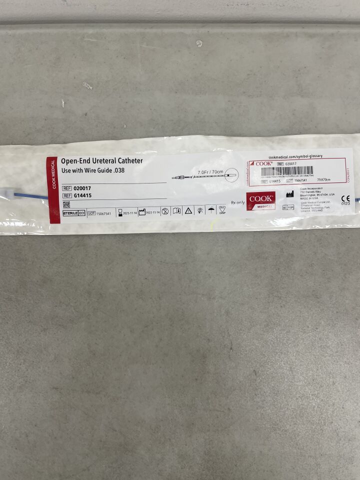 G14415 - COOK - Open-End Ureteral Catheter, 7 Fr Size, 70 cm Length, (EA) - ( Expiry Date: 2025-11-14 )