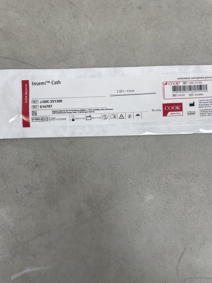 G16707 - COOK - Insemi-Cath, Straight Tip, 3.5F, (EA) - ( Expiry Date: 2024-11-02 )