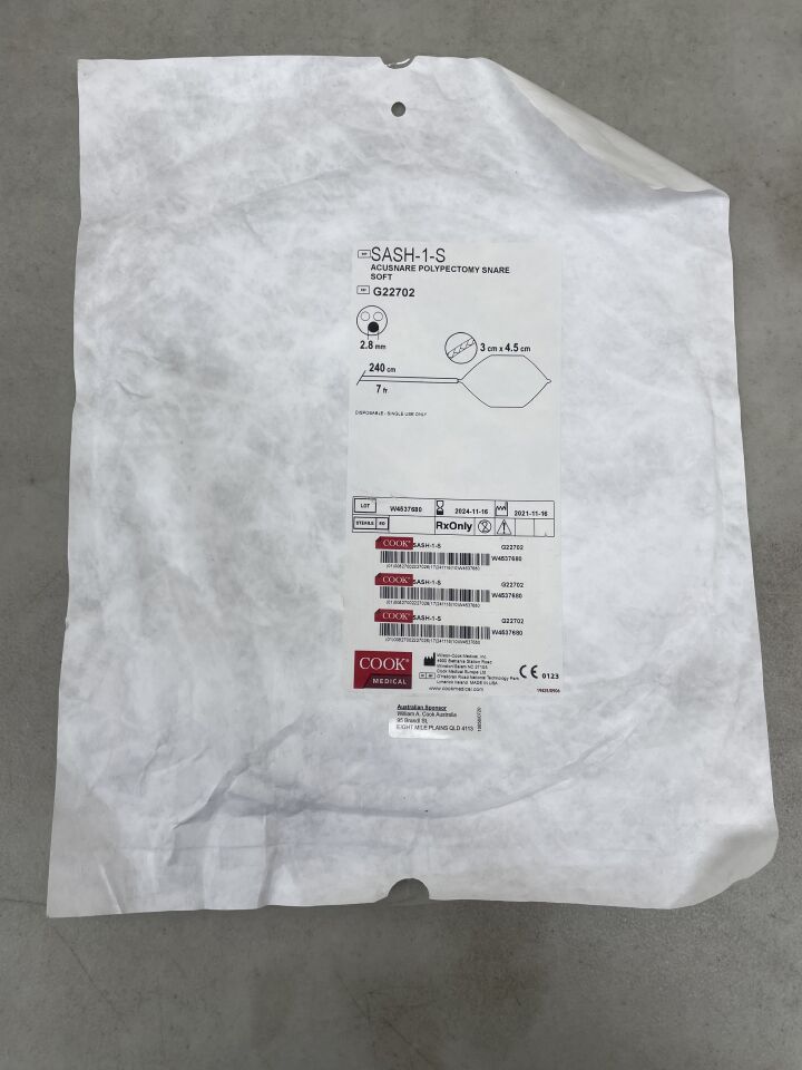 G22702 - COOK - Acusnare Polypectomy Snare - Soft - 3cm x 4.5cm, (EA) - ( Expiry Date: 2024-11-16 )