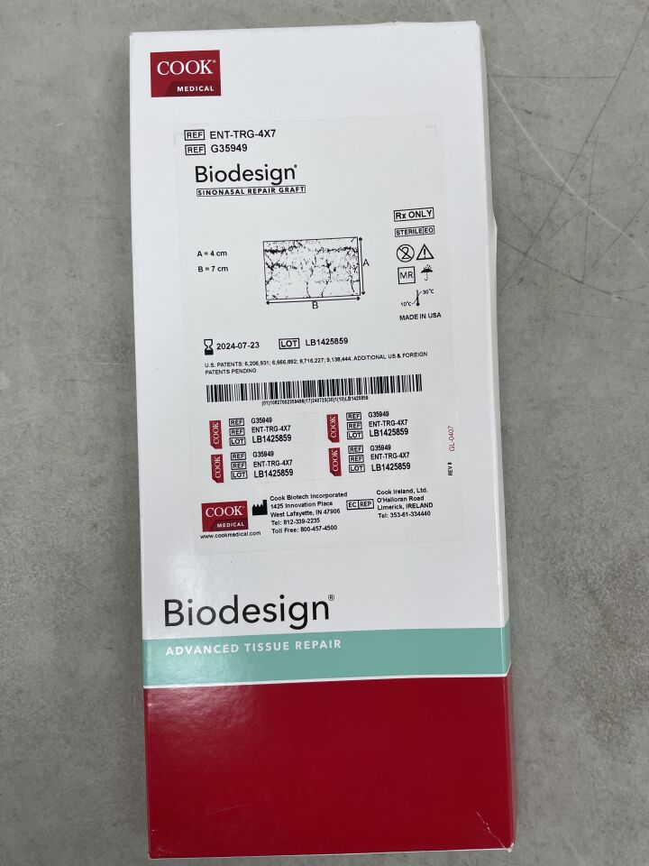 G35949 - COOK - Biodesign Sinonasal Repair Graft 4cm x 7cm, (BX/1) - ( Expiry Date: 2024-07-23 )