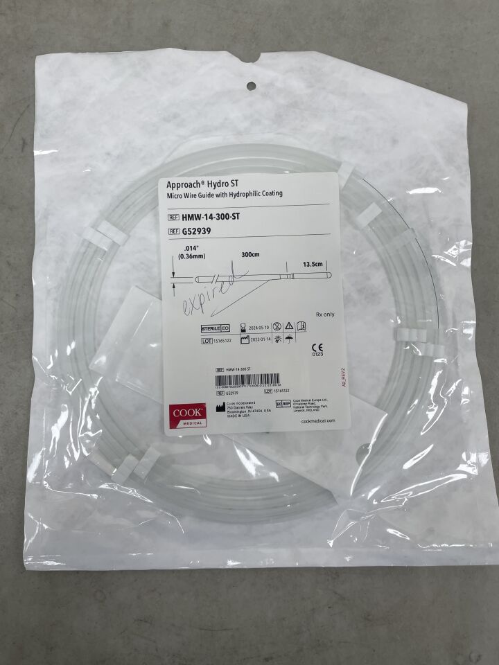 G52939 - COOK - Approach Hydro ST Microwire Guide, 0.014 in. dia. x 300 cm Length, (EA) - ( Expiry Date: 2024-05-10 )