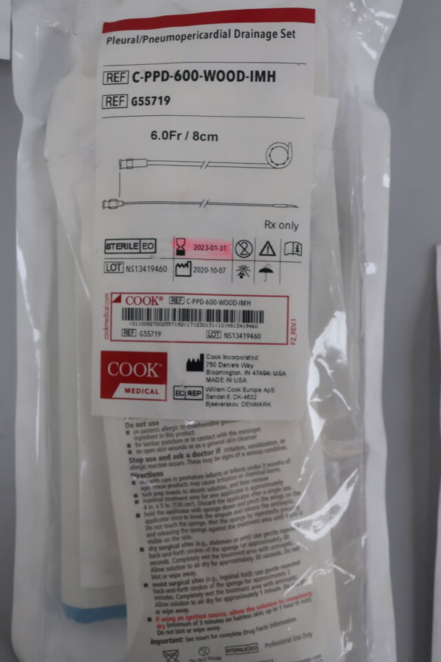 G55719 - COOK - Pleural/Pneumopericardial Drainage Set 6F, (EA) - ( Expiry Date: 2023-01-31 )