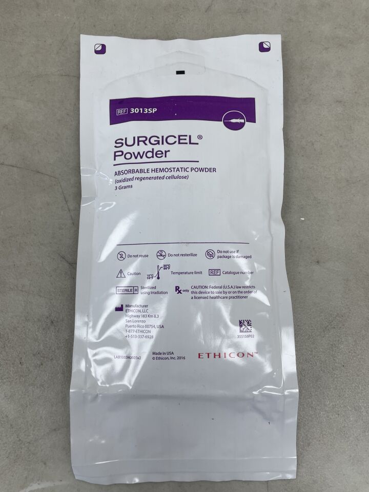 3013SP - ETHICON - Surgicel Powder Absorbable Hemostat, 3 g, (EA) - ( Expiry Date: 2024-02-29 )