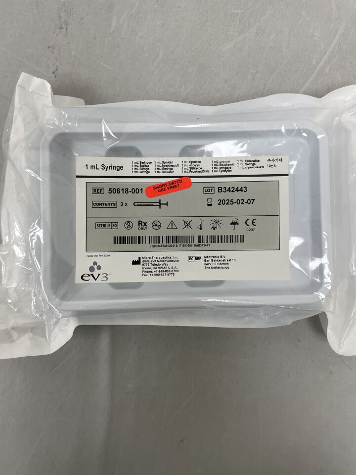 50618-001 - EV3 - 1ml Syringe (pack of 3), (EA) - ( Expiry Date: 2026-01-04 )