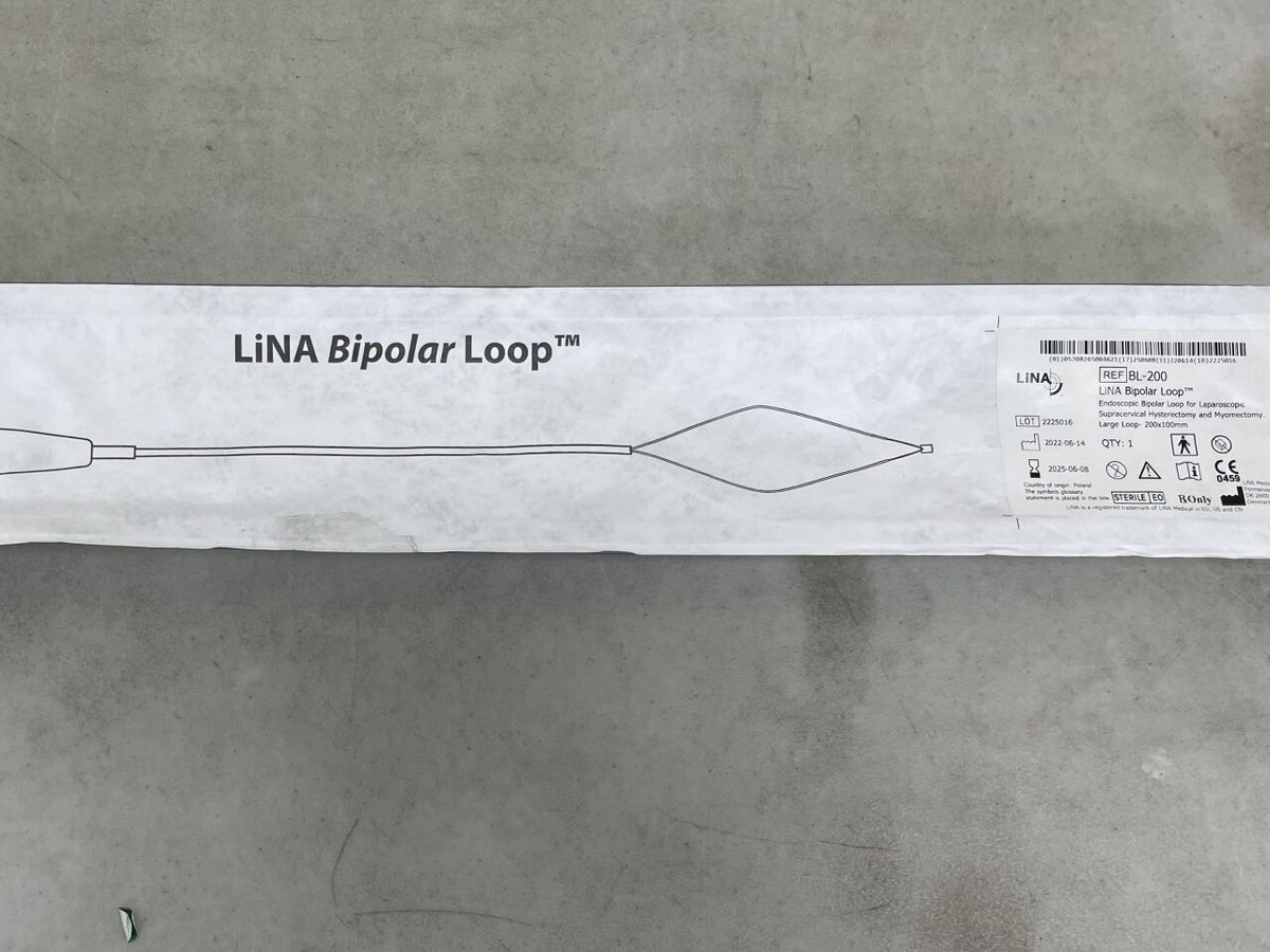 BL-200 - LINA MEDICAL - bipolar loop, endoscopic bipolar loop for laparoscopic supracervical hysterectomy and myomectomy, large loop, 200 x 100mm, (EA)