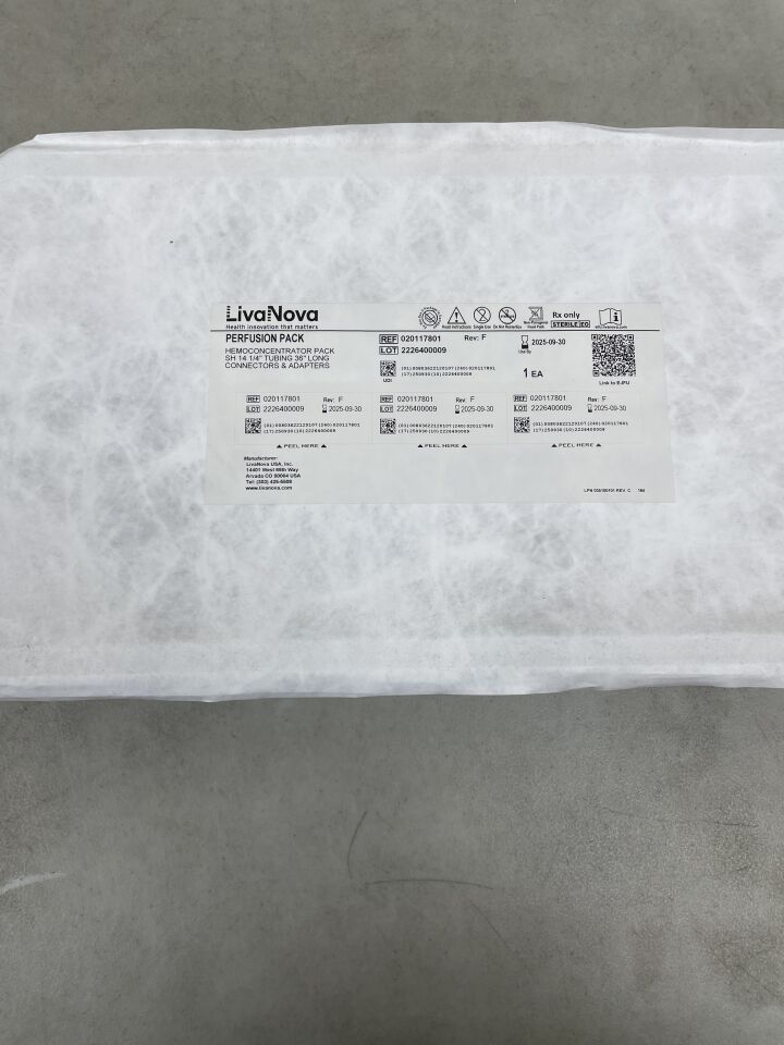 20117801 - LIVANOVA - Hemoconcentration Pack, Rinseless, 36" Tubing with Connector, (EA) - ( Expiry Date: 2025-09-30 )